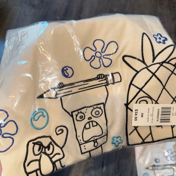 SpongeBob SquarePants DoodleBob Womens Shirt Box Lunch Exclusive NWT Embroidered - Picture 6 of 6